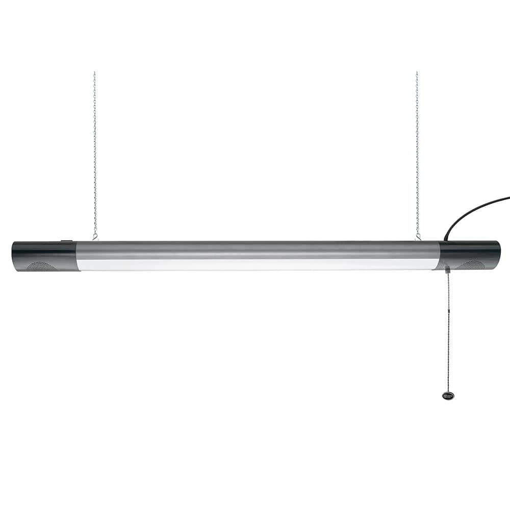 Commercial Electric 42 in. 64-Watt Equivalent Integrated LED Black Brushed Nickel Shop Light Bluetooth Speakers Workbench Garage 3600 Lumens 9 Commercial Electric 42 in. 64-Watt Equivalent Integrated LED Black Brushed Nickel Shop Light Bluetooth Speakers Workbench Garage 3600 Lumens - Image 7