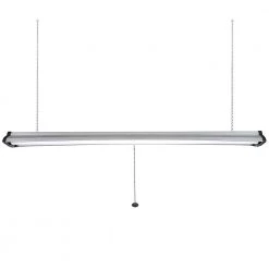 Commercial Electric 4 ft. 96-Watt Equivalent High Output 5500 Lumens Black Brushed Nickel Integrated LED Shop Light Linkable 4000K (4-Pack) -Commercial Electric Sales black brushed nickel commercial electric shop lights 55704141 4pk 1d 1000