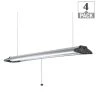 Commercial Electric 4 ft. 96-Watt Equivalent High Output 5500 Lumens Black Brushed Nickel Integrated LED Shop Light Linkable 4000K (4-Pack) -Commercial Electric Sales black brushed nickel commercial electric shop lights 55704141 4pk 64 1000