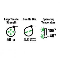 Commercial Electric 14 in. UV Cable Tie, Black (20-Pack) -Commercial Electric Sales black commercial electric cable zip ties gt 370stb 20 1f 1000