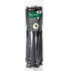 Commercial Electric 11 in. Twist and Cut Cable Tie, Black (100-Pack)