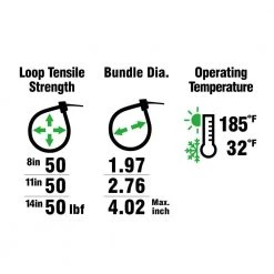 Commercial Electric 8 in., 11 in. and 14 in. Assorted Twist and Cut Cable Ties, Black (300-Pack) -Commercial Electric Sales black commercial electric cable zip ties gtsc 300uv pk 1f 1000