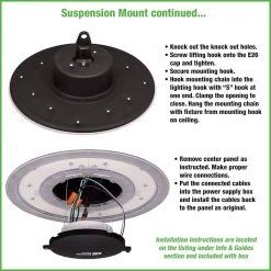 Commercial Electric 12 in. Round 500-Watt Equivalent 12,000 Lumens Ultra Lightweight Black Integrated LED High Bay Light (4-Pack) -Commercial Electric Sales black commercial electric high bay lights 502511610 4pk 1d 1000