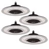 Commercial Electric 12 in. Round 500-Watt Equivalent 12,000 Lumens Ultra Lightweight Black Integrated LED High Bay Light (4-Pack) -Commercial Electric Sales black commercial electric high bay lights 502511610 4pk 64 1000