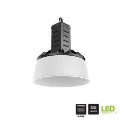 Commercial Electric 16 in. 750-Watt Equivalent Integrated LED Dimmable Black High Bay Light 5000K