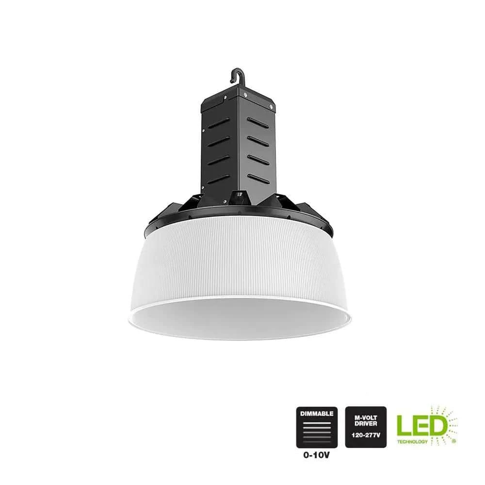 Commercial Electric 16 in. 750-Watt Equivalent Integrated LED Dimmable Black High Bay Light 5000K 3 Commercial Electric 16 in. 750-Watt Equivalent Integrated LED Dimmable Black High Bay Light 5000K