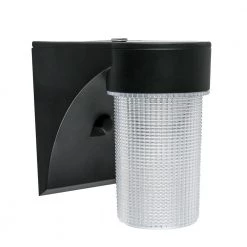 Commercial Electric 17-Watt Black Outdoor Integrated LED Jelly Jar Wall Pack Light with Dusk to Dawn Control