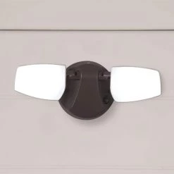 Commercial Electric Variable CCT 2000 Lumens Twin Head Bronze Outdoor Integrated LED Floodlight with Integrated Photocontrol -Commercial Electric Sales bronze commercial electric flood lights ft28vcibce c3 1000