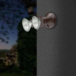 Commercial Electric Twin-Head Bronze Outdoor Flood Light for Outdoor Security Lighting -Commercial Electric Sales bronze commercial electric flood lights tpar bz 66 1000