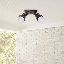 Commercial Electric Twin-Head Bronze Outdoor Flood Light for Outdoor Security Lighting -Commercial Electric Sales bronze commercial electric flood lights tpar bz 77 1000