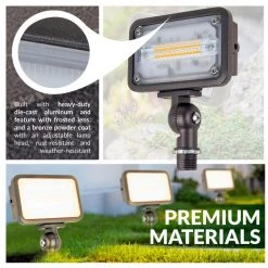 Commercial Electric 16W Bronze Integrated Outdoor LED Weatherproof Wall Wash Light and Adjustable Mounting Bracket for Landscape Lighting -Commercial Electric Sales bronze commercial electric landscape flood lights ceww16brz 77 1000