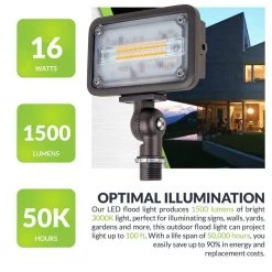 Commercial Electric 16W Bronze Integrated Outdoor LED Weatherproof Wall Wash Light and Adjustable Mounting Bracket for Landscape Lighting -Commercial Electric Sales bronze commercial electric landscape flood lights ceww16brz a0 1000