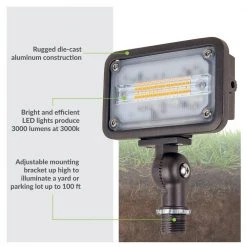 Commercial Electric 16W Bronze Integrated Outdoor LED Weatherproof Wall Wash Light and Adjustable Mounting Bracket for Landscape Lighting -Commercial Electric Sales bronze commercial electric landscape flood lights ceww16brz c3 1000