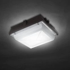 Commercial Electric 150-Watt Equivalent Integrated LED Outdoor Security Light, 2200 Lumens, Canopy Light and Area Light -Commercial Electric Sales bronze commercial electric outdoor flush mount lights hel20 4k bz 1f 1000