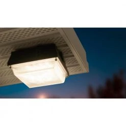 Commercial Electric 150-Watt Equivalent Integrated LED Outdoor Security Light, 2200 Lumens, Canopy Light and Area Light -Commercial Electric Sales bronze commercial electric outdoor flush mount lights hel20 4k bz 66 1000