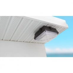 Commercial Electric Helios 150-Watt Equivalent Integrated LED Dark Bronze Outdoor Security Canopy and Area Light with 2200 Lumens (4-Pack) -Commercial Electric Sales bronze commercial electric parking lot lights hel20 4k bz 4pk 77 1000