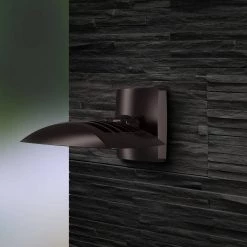 Commercial Electric Residential 550-Watt Equivalent Integrated LED Bronze Outdoor Wall Pack/Flood Light, 8000 Lumens -Commercial Electric Sales bronze commercial electric wall pack lights fsnx80 pc 4k bz 77 1000