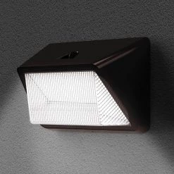 Commercial Electric 450- Watt Equivalent Integrated LED Bronze Dusk to Dawn Refractor Wall Pack Light, 4000K -Commercial Electric Sales bronze commercial electric wall pack lights prwx50 h pc 4k bz 44 1000