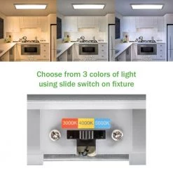 Commercial Electric 48 in. x 15 in. Low Profile Brushed Nickel Color Selectable LED Flush Mount Ceiling Light w/Night Light Feature -Commercial Electric Sales brushed nickel 4x15 commercial electric flush mount lights 56702113 40 1000