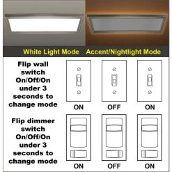 Commercial Electric 48 in. x 15 in. Low Profile Brushed Nickel Color Selectable LED Flush Mount Ceiling Light w/Night Light Feature -Commercial Electric Sales brushed nickel 4x15 commercial electric flush mount lights 56702113 c3 1000