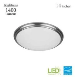 Commercial Electric 14 in. Brushed Nickel and Oil-Rubbed Bronze Selectable Integrated LED Flush Mount with Interchangeable Trim
