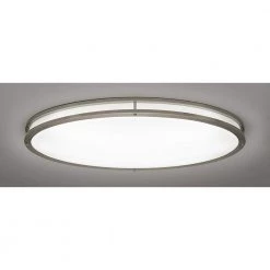 Commercial Electric 32 in. Orbit Oval Color Selectable CCT LED Flush Mount Brushed Nickel Ceiling Light 3000 Lumens Dimmable -Commercial Electric Sales brushed nickel commercial electric flush mount lights 564121110 40 1000