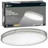 Commercial Electric 32 in. Orbit Oval Color Selectable CCT LED Flush Mount Brushed Nickel Ceiling Light 3000 Lumens Dimmable -Commercial Electric Sales brushed nickel commercial electric flush mount lights 564121110 64 1000