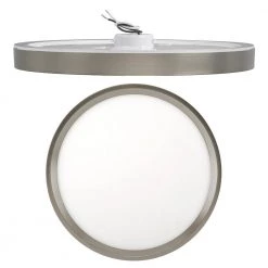 Commercial Electric 13 in. Color Selectable LED Flush Mount Ceiling Light w/ Night Light Optional White and Brushed Nickel Trim Rings -Commercial Electric Sales brushed nickel commercial electric flush mount lights 56584191 44 1000