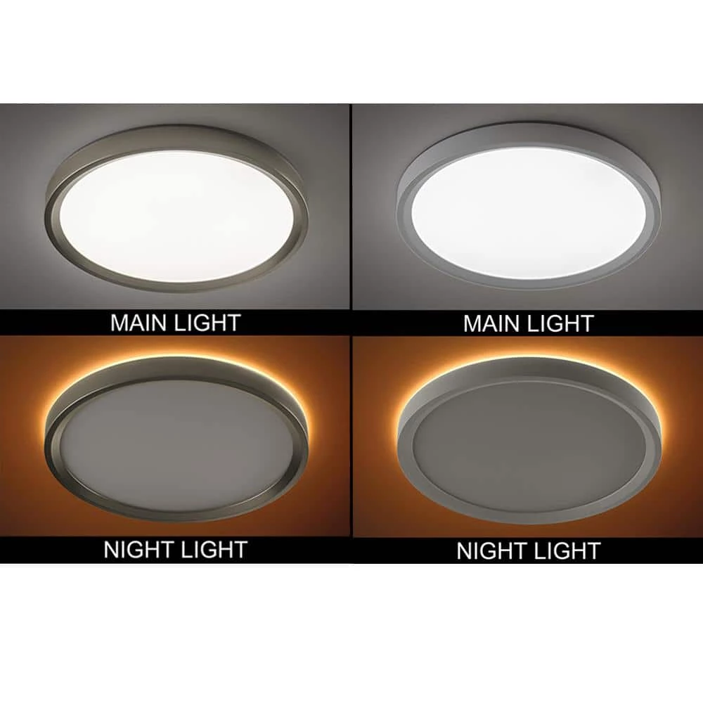 Commercial Electric 13 in. Color Selectable LED Flush Mount Ceiling Light w/ Night Light Optional White and Brushed Nickel Trim Rings 9 Commercial Electric 13 in. Color Selectable LED Flush Mount Ceiling Light w/ Night Light Optional White and Brushed Nickel Trim Rings - Image 7