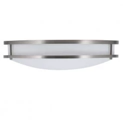 Commercial Electric 16 in. Smart Hubspace Round RGB Color Selectable LED Brushed Nickel Flush Mount -Commercial Electric Sales brushed nickel commercial electric flush mount lights dc016ledhub 40 1000