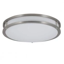 Commercial Electric 16 in. Smart Hubspace Round RGB Color Selectable LED Brushed Nickel Flush Mount -Commercial Electric Sales brushed nickel commercial electric flush mount lights dc016ledhub 44 1000