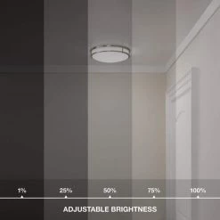 Commercial Electric 16 in. Smart Hubspace Round RGB Color Selectable LED Brushed Nickel Flush Mount -Commercial Electric Sales brushed nickel commercial electric flush mount lights dc016ledhub 66 1000