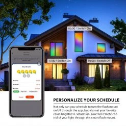 Commercial Electric 16 in. Smart Hubspace Round RGB Color Selectable LED Brushed Nickel Flush Mount -Commercial Electric Sales brushed nickel commercial electric flush mount lights dc016ledhub 77 1000