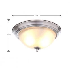 Commercial Electric 11 in. 1-Light Brushed Nickel Flush Mount with Frosted Glass Shade (2-Pack) -Commercial Electric Sales brushed nickel commercial electric flush mount lights efg1011 2 bn 1f 1000