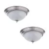 Commercial Electric 11 in. 1-Light Brushed Nickel Flush Mount with Frosted Glass Shade (2-Pack) -Commercial Electric Sales brushed nickel commercial electric flush mount lights efg1011 2 bn 64 1000