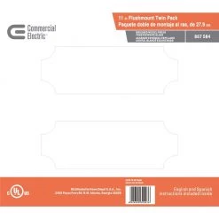 Commercial Electric 11 in. 1-Light Brushed Nickel Flush Mount with Frosted Glass Shade (2-Pack) -Commercial Electric Sales brushed nickel commercial electric flush mount lights efg1011 2 bn 66 1000