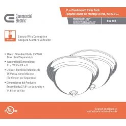 Commercial Electric 11 in. 1-Light Brushed Nickel Flush Mount with Frosted Glass Shade (2-Pack) -Commercial Electric Sales brushed nickel commercial electric flush mount lights efg1011 2 bn d4 1000