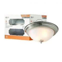 Commercial Electric 13 in. 2-Light Brushed Nickel Flush Mount with Frosted Glass Shade (2-Pack) -Commercial Electric Sales brushed nickel commercial electric flush mount lights efg8012a bn 31 1000