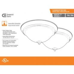 Commercial Electric 13 in. 2-Light Brushed Nickel Flush Mount with Frosted Glass Shade (2-Pack) -Commercial Electric Sales brushed nickel commercial electric flush mount lights efg8012a bn 44 1000