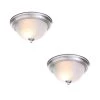 Commercial Electric 13 in. 2-Light Brushed Nickel Flush Mount with Frosted Glass Shade (2-Pack) 2 Commercial Electric 13 in. 2-Light Brushed Nickel Flush Mount with Frosted Glass Shade (2-Pack) -Commercial Electric Sales brushed nickel commercial electric flush mount lights efg8012a bn 64 1000