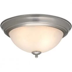 Commercial Electric 13 in. 2-Light Brushed Nickel Flush Mount with Frosted Glass Shade (2-Pack) -Commercial Electric Sales brushed nickel commercial electric flush mount lights efg8012a bn 66 1000