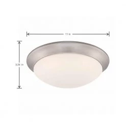 Commercial Electric 11 in. 120-Watt Equivalent Brushed Nickel 2700K CCT LED Ceiling Light Flush Mount with Frosted White Glass Shade 15 Commercial Electric 11 in. 120-Watt Equivalent Brushed Nickel 2700K CCT LED Ceiling Light Flush Mount with Frosted White Glass Shade -Commercial Electric Sales brushed nickel commercial electric flush mount lights hb1022c 35 1d 1000