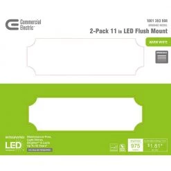 Commercial Electric 11 in. 100-Watt Equivalent Brushed Nickel Integrated LED Flush Mount with Frosted Glass Shade (2-Pack) -Commercial Electric Sales brushed nickel commercial electric flush mount lights hqv8011l bn d4 1000