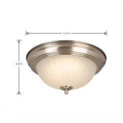 Commercial Electric 11 in. 100-Watt Equivalent Brushed Nickel Integrated LED Flush Mount with Frosted Glass Shade (2-Pack) -Commercial Electric Sales brushed nickel commercial electric flush mount lights hqv8011l bn fa 1000