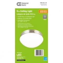 Commercial Electric 9 in. 120-Watt Equivalent Brushed Nickel Integrated LED Mushroom Flush Mount with White Acrylic Shade 24 Commercial Electric 9 in. 120-Watt Equivalent Brushed Nickel Integrated LED Mushroom Flush Mount with White Acrylic Shade -Commercial Electric Sales brushed nickel commercial electric flush mount lights ipf3011l bn 44 1000