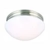 Commercial Electric 9 in. 120-Watt Equivalent Brushed Nickel Integrated LED Mushroom Flush Mount with White Acrylic Shade