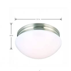 Commercial Electric 9 in. 120-Watt Equivalent Brushed Nickel Integrated LED Mushroom Flush Mount with White Acrylic Shade 19 Commercial Electric 9 in. 120-Watt Equivalent Brushed Nickel Integrated LED Mushroom Flush Mount with White Acrylic Shade -Commercial Electric Sales brushed nickel commercial electric flush mount lights ipf3011l bn 66 1000
