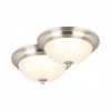 Commercial Electric 13 in. 180-Watt Equivalent Brushed Nickel Integrated LED Flush Mount with Frosted Glass Shade (2-Pack) -Commercial Electric Sales brushed nickel commercial electric flush mount lights jal8011l bn 64 1000