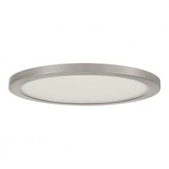Commercial Electric 15 in. Brushed Nickel New Ultra-Low Profile Integrated LED Flush Mount 5CCT (2-Pack)