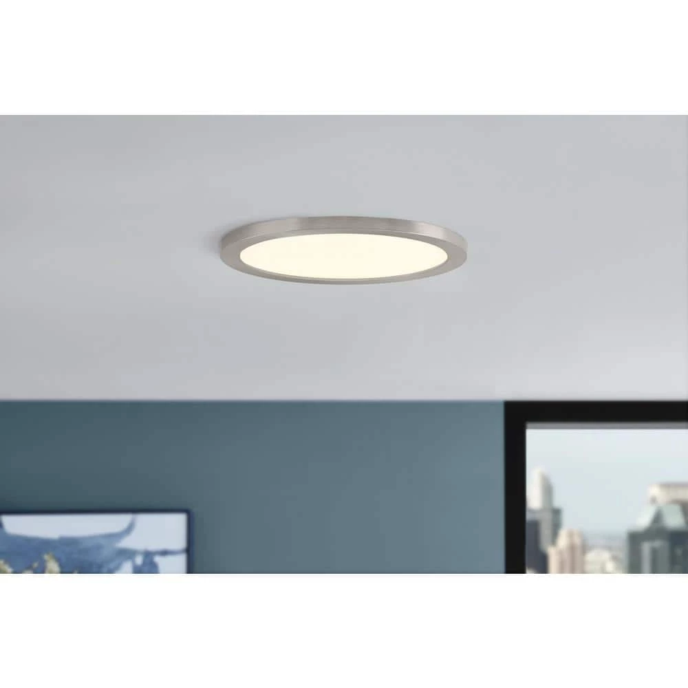 Commercial Electric 15 in. Brushed Nickel New Ultra-Low Profile Integrated LED Flush Mount 5CCT (2-Pack) 4 Commercial Electric 15 in. Brushed Nickel New Ultra-Low Profile Integrated LED Flush Mount 5CCT (2-Pack) - Image 2